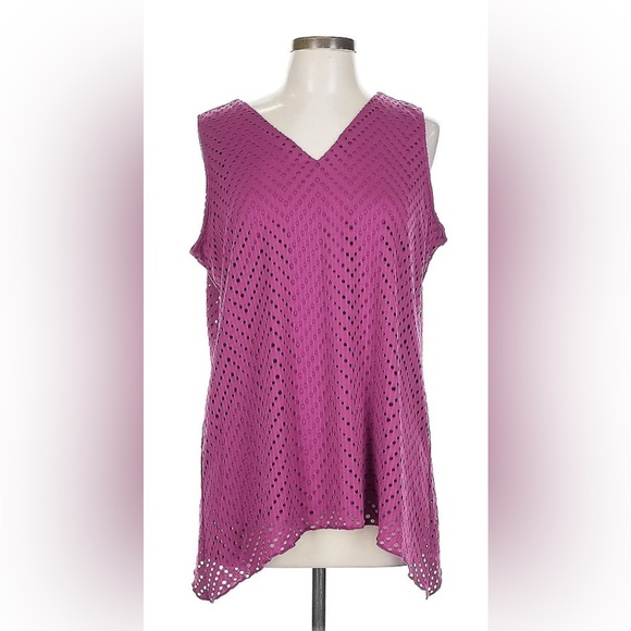 Christopher & Banks Magenta Sleeveless Top - Picture 1 of 6